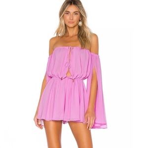 Michael Costello x Revolve Sheer Chiffon Romper in Lilac Women’s XXS